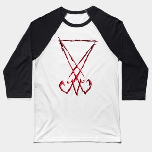 Lucifer Sigil in red and Black gradient, Magical Symbol Baseball T-Shirt